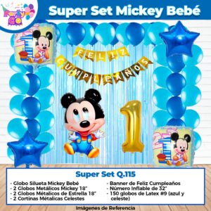 Super Set De Decoración Mickey Mouse Bebé