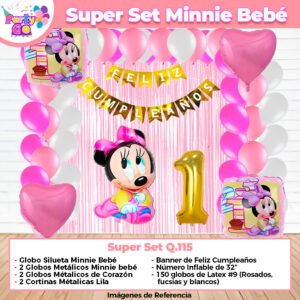 Super Set De Decoración Minnie Mouse Bebé