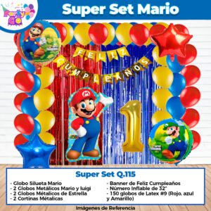 Super Set De Decoración Mario Bros