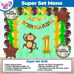 Super Set De Decoración Mono