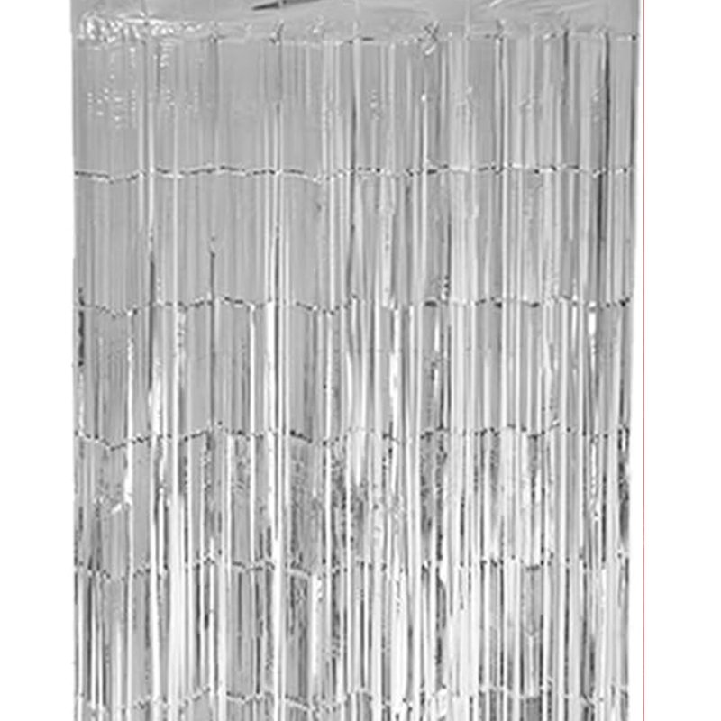 Cortinas Metálicas Para Fiestas - Plateadas