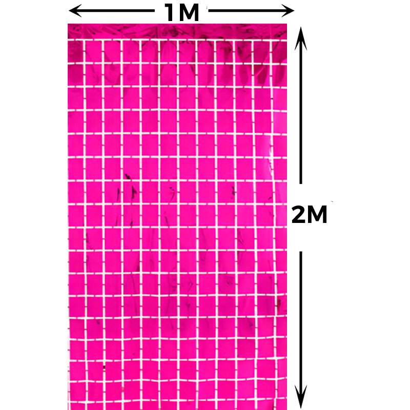 Cortinas Metálicas Cuadradas Para Fiestas - Fucsias - Imagen 2