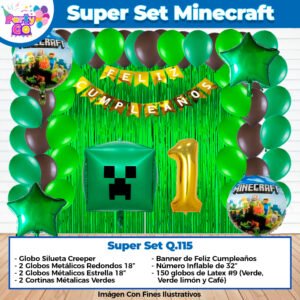 Super Set De Decoración Creeper-Minecraft