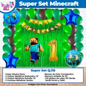 Super Set De Decoración Steve-Minecraft